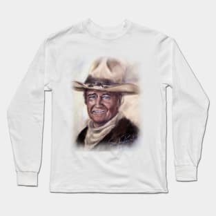 John Wayne Portrait in Pastels Long Sleeve T-Shirt